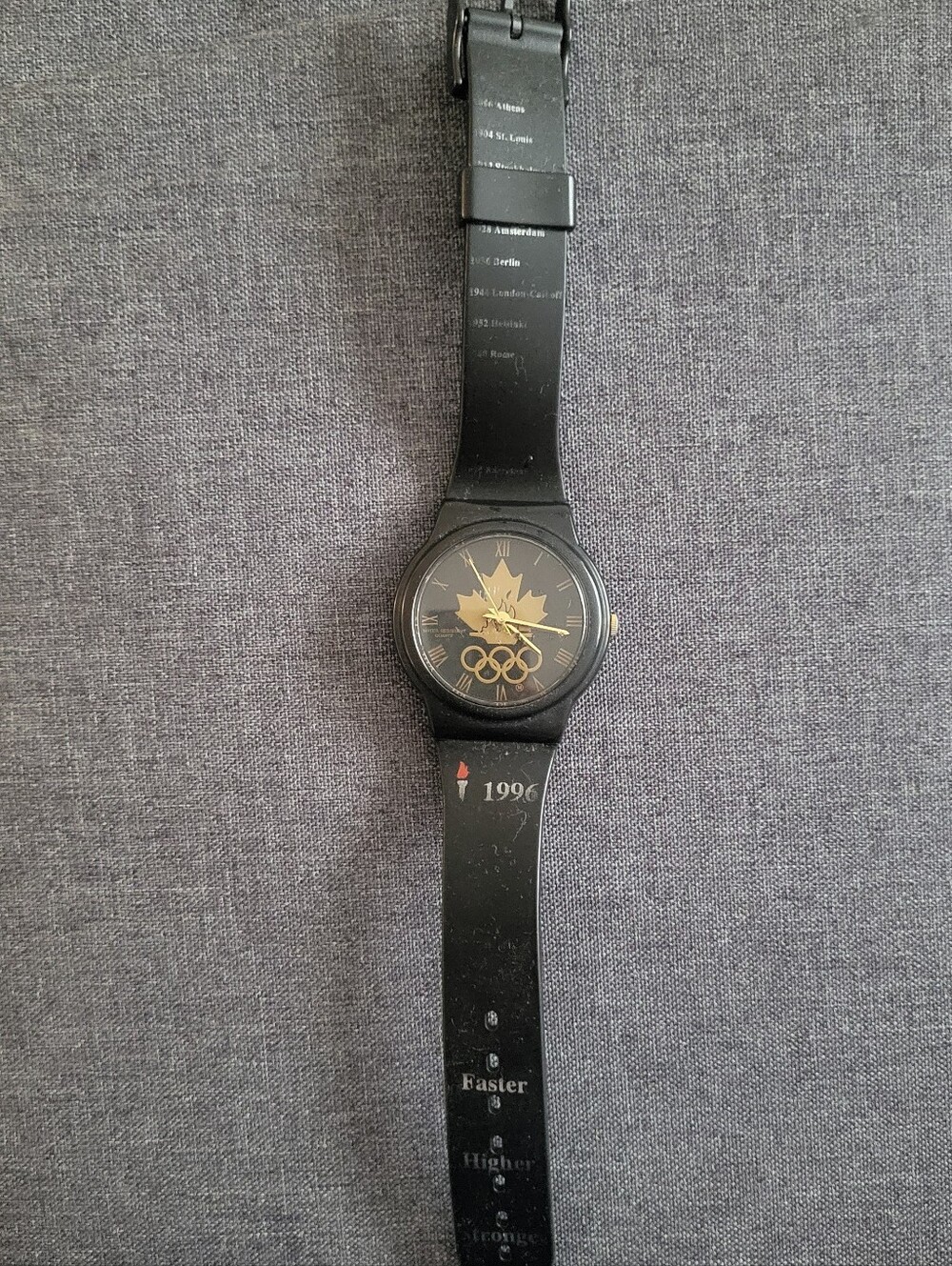 Black Canadian Olympic Themed Watch – 1996 Commemorative